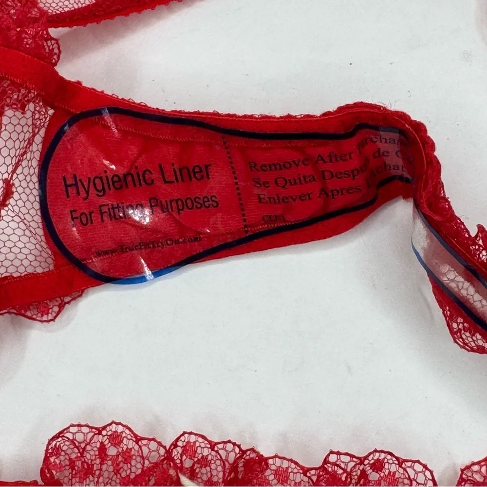 NWT AGENT PROVOCATEUR Madelina Red Lace Sheer Thong in AP Size 4 (US 8) - Picture 12 of 13